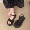 Sandals Women's Summer 2025 New Thick-soled Stepping Shit Feeling Internet Celebrity Explosion Women with Skirt Beach Roman Shoes