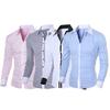 Patchwork Turn-down Collar Men Shirt Top Long Sleeve Buttons Closure Business Shirt Male Clothing