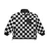 Флисовая куртка с клетчатым воротником-стойкой и молнией Женские куртки Черно-белые VN000H0RCY4