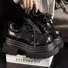 Women Retro Loafers Spring Increase Thick Sole Shoes Lace Up Outdoor Work Platform Shoes