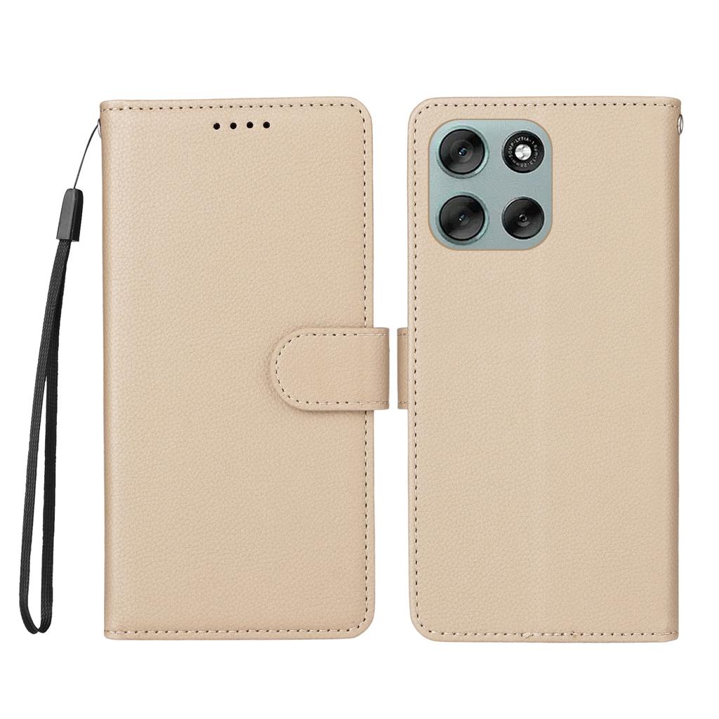 For Motorola Moto G56 5G Case RFID Blocking 3 Card Slots PU Leather Phone Cover with Wrist Strap