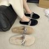 Autumn and Winter New Flat-bottomed Bag Head Slippers Cotton Drag Women's Shoes Flat-bottomed Casual Versatile Mao Mao Drag Temperament Advance