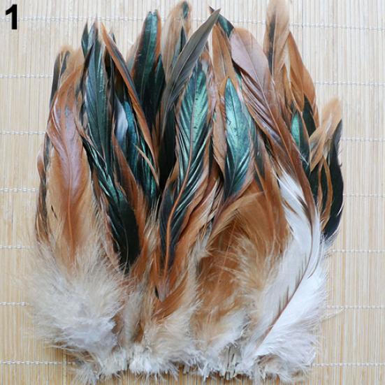 50Pcs 13-20cm Natural Cock Rooster Tail Feathers for DIY Clothes Decor