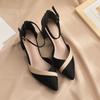 Plus Size Women Dress Shoes Med Heels Mary Janes Shoes Bow Pointed Toe Pumps Ladies Office Shoe
