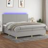VidaXL Bed Slatted Base with Mattress and LED, Upholstered Bed with Headboard, Double Bed, Adult Bedroom Bed, 3135301