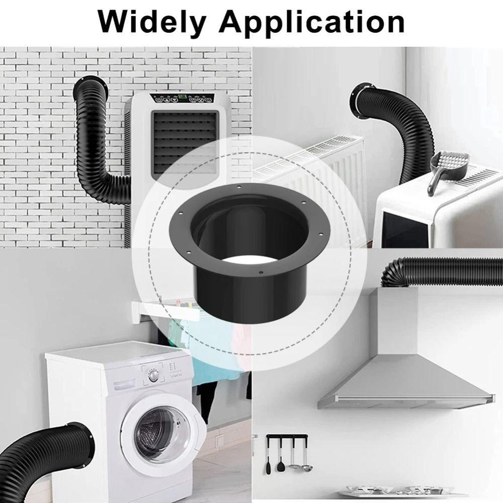 Plastic Wall Flange Connector Black Exhaust Pipe Connector Air Ducting Connection  Ventilation Pipe