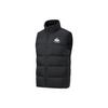 Li Ning Fitness Series Solid Color Logo Stand Collar Down Vest Men Vests Black AMRT015-1