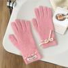 New Solid Color Gloves For Women In Winter Versatile For Students Cute Five Finger Knitted Knitted Couple Touchscreen Cute Warm Cycling