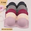 "Smooth Solid Color Women’s Half Cup Underwire Bra - Sexy Push-Up for Full To Small C Cup"