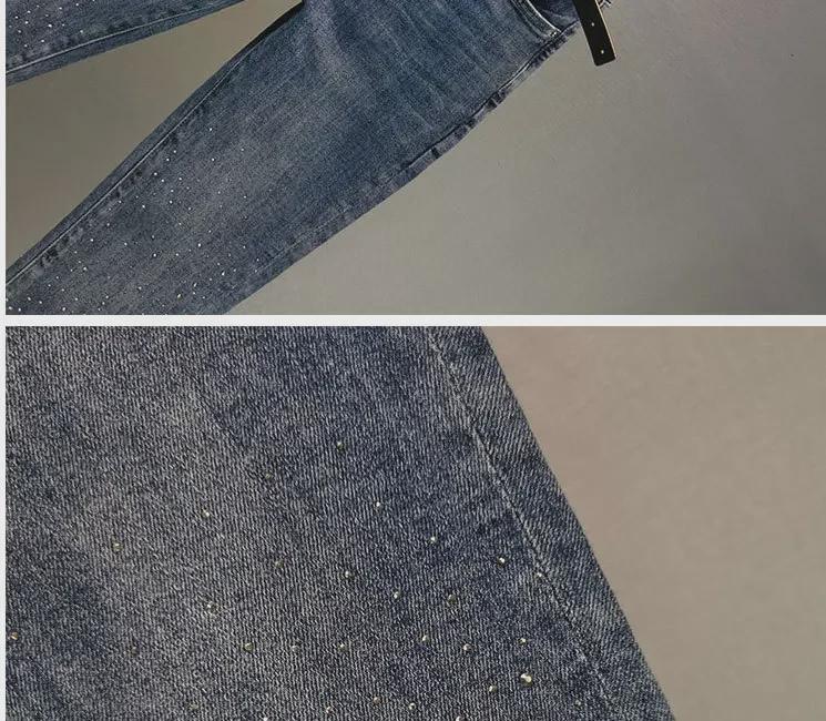 Summer 2024 Women's High-Waist Slim Fit Denim Pencil Jeans – Seven-Point Length