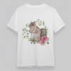 Women's Plus Size Fashion Classic T-Shirt Cute Squirrel And Flowers Graphic Tee