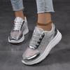 Fashion Women Shoes Bling Silver Shoes Shining Sneakers Trend Casual Breathable Sneakers
