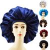 Big Size Silk Sleeping Cap Night Hat Head Cover Bonnet Satin For Curly Hair Care Women Beauty Maintenance
