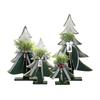 Wooden Christmas Tree Decor 5-10 Inch Farmhouse Table Centerpiece with Bell Ornaments Rustic Holiday Display for Mantel And Dining Table