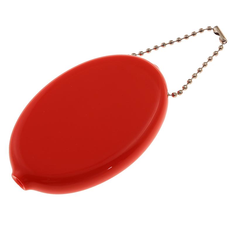Овальный кошелек для монет, красочный мешочек для монет из ПВХ, милый держатель для монет с цепочкой