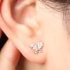 Gold-plated Butterfly Cubic Sterling Silver 925 Stud Earrings for Girlfriend, 925 Silver Earrings