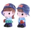 2-piece Valentine's Day Decoration Doll Decoration Doll Car Decoration Resin Valentine's Day Desktop Decoration