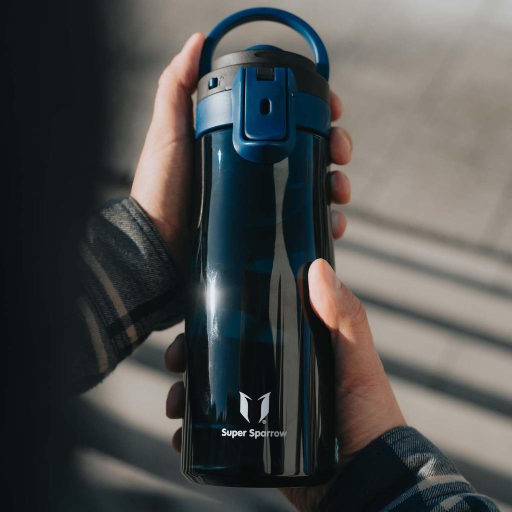Super Sparrow 1 Liter Water Bottle - Wide Mouth TouchGulp Water Bottle - Leakproof, BPA-Free Tritan Drinking Bottle - Lightweight and Sustainable for