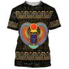 Men's T-shirt Summer Retro Style Fashion Egyptian Pharaoh Print Short Sleeve Tee Shirts Quick Dry Men's Crew Neck Loose Tops