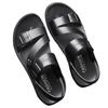 Men's Sandals Solid Color Open Toe Mens Leather Sandals 2024 New Slippers Beach for Male Leather Footwear