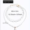 Hot-selling Light Luxury Irregular Baroque Imitation Pearl Necklace Summer Versatile Fishtail Stacked Collarbone Chain
