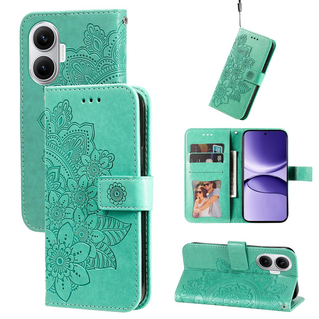 For Xiaomi Poco F7 5G Case Floral Pattern PU Leather Wallet Stand Phone Cover