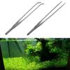 Aquarium Stainless Steel Tools Set, Hydroponic Aquatic Plant Clamp and Tweezers, Straight and Elbow Design for Eco Fish Tank Gardening