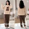 Warm Sleepwear for Winterthickened Warm Flannel Pajamas Student Long Sleeve Cartoon Ladies Loungewear Setpajamas Woman Offer