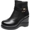 Heel 8cm Small Size 32-43 Genuine Leather Boots Platform Wedges Shoes  Winter Womens Med Heels Thick Bottom Snow Ankle Boots