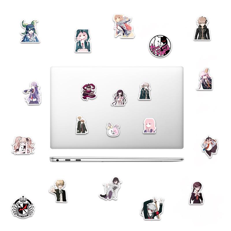 Danganronpa Mystery Game Stickers: 50 Cartoon Pack for Suitcase, Car, Scooter, and Fridge Decoration.