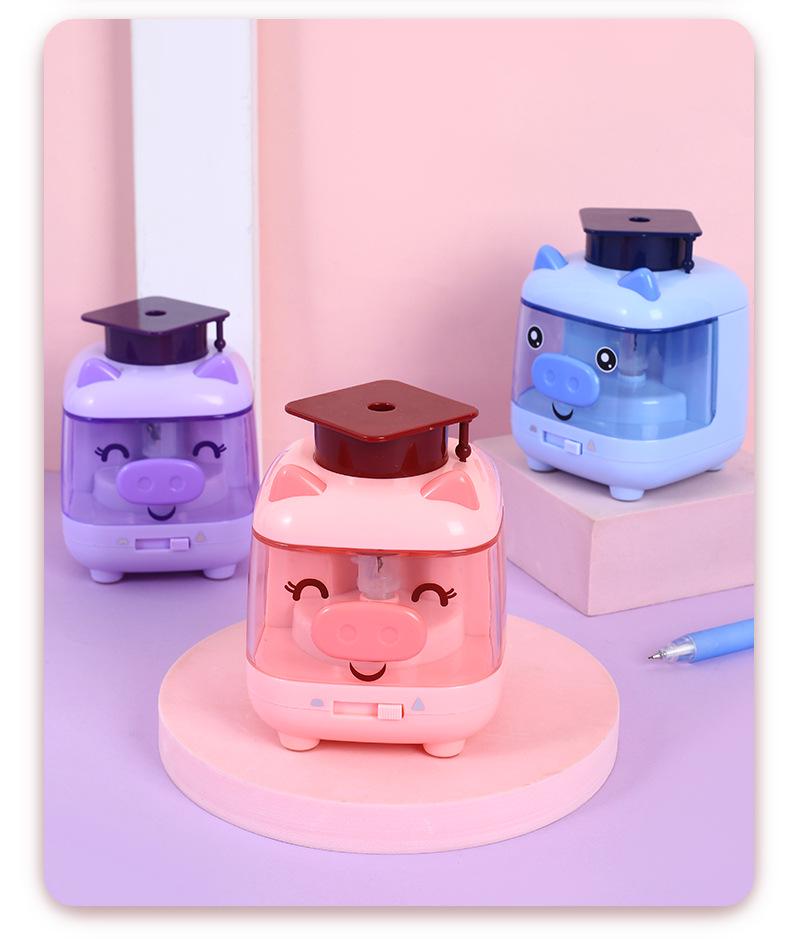 Xiaolingjing Astronaut Dr. Pig: Dual-Power, Fully Automatic Electric Pencil Sharpener