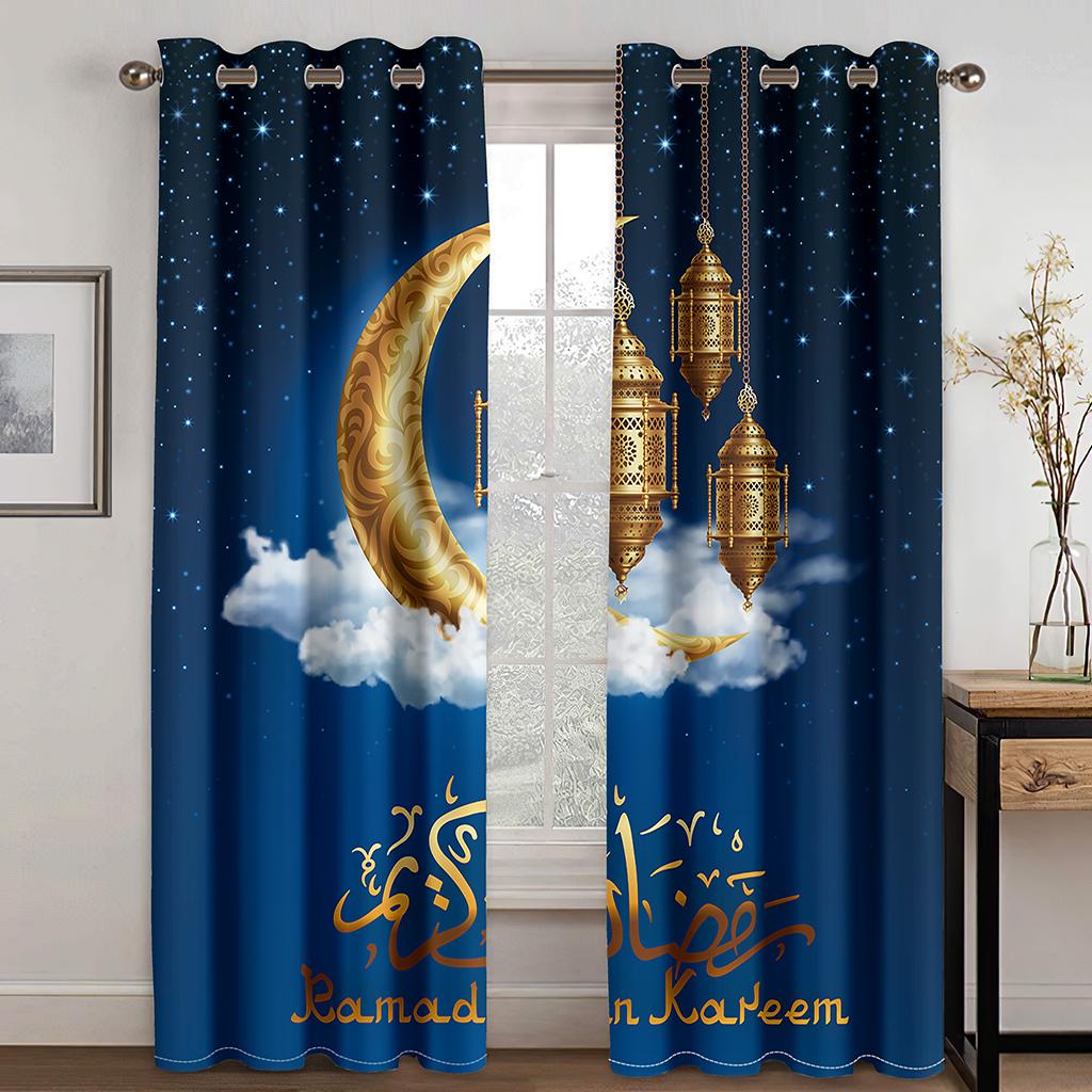 Muslim Ramadan Festival Window Curtains Living Room Home Decor Children's Bedroom Window Treatments Kitchen Drapes
