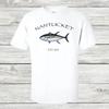 Massachusetts Nantucket Island Resort Fishing Tuna T Shirt. New 100% Cotton Short Sleeve O-Neck T-shirt Casual Mens Top