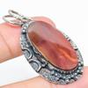 Natural Red Mookaite Gemstone Handmade 925 Sterling Silver Pendant 2.01" L7m12