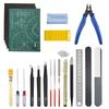 WMYCONGCONG Plastic Model Tool Includes Cutting Precision and Knife Replacement Blades Kit, 23-Piece Beginner's Set, Thin-Blade Nippers, File, Mat,