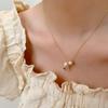 Tulip Imitation Pearl Pendant Necklace for Women Gold Color Minimalist Metal Summer Jewelry Clavicle Chain Girls