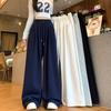 Spring 2025 High-Waist Casual Straight-Leg Drawstring Sweatpants with Pockets