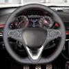 Черный чехол на руль автомобиля из искусственной кожи для Opel Astra 2015-2021 Corsa Combo Mokka 2018-2021 Grandland X Insignia CT 2017-2021
