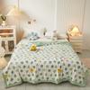 Yellow Flowers Summer Quilt Fresh Floral Style Super Soft Breathable Air Conditioning Thin Quilt Travel Camping Thin Comforter