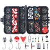 263Pcs/Set Fishing Accessories Kit Crank Hooks Spherical Fishing Float Connectors Lead Sinker Sea Fishing Tackle Boxes