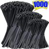 1000/100Pcs Cable Organizer Ties Self-locking Cord Straps Adjustable Cables Fastening Loop Home Office Wire Zip Ties