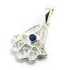 [M6519] - Silver Pendant 'Fatma Hand' Sapphire
