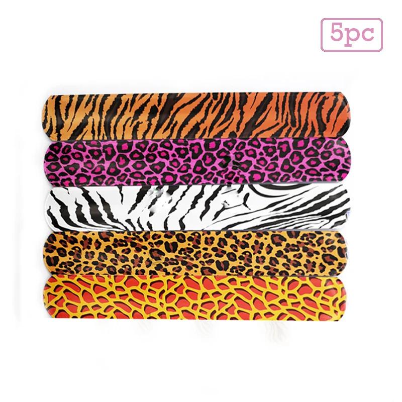 Children's Creative Animal Print Slap Bracelets Leopard Tiger Giraffe Pattern Woodland Theme Boys Birhday Party Gift Toys Favor