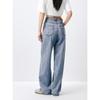 PEACEBIRD Women's Loose Draped Wide-Leg Denim Pants