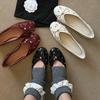 Fashion 2025Bordered Rivets Pumps Bows Leather Round Toe Flat with Slip-On Fashion Concise Sweet Sexy Luxury Women Outdoor Shoes New