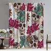 Window Curtain for Room 2 Panel Flower Skull Curtains for Bedroom Halloween Decoration Partition Home Interior Curtains Living