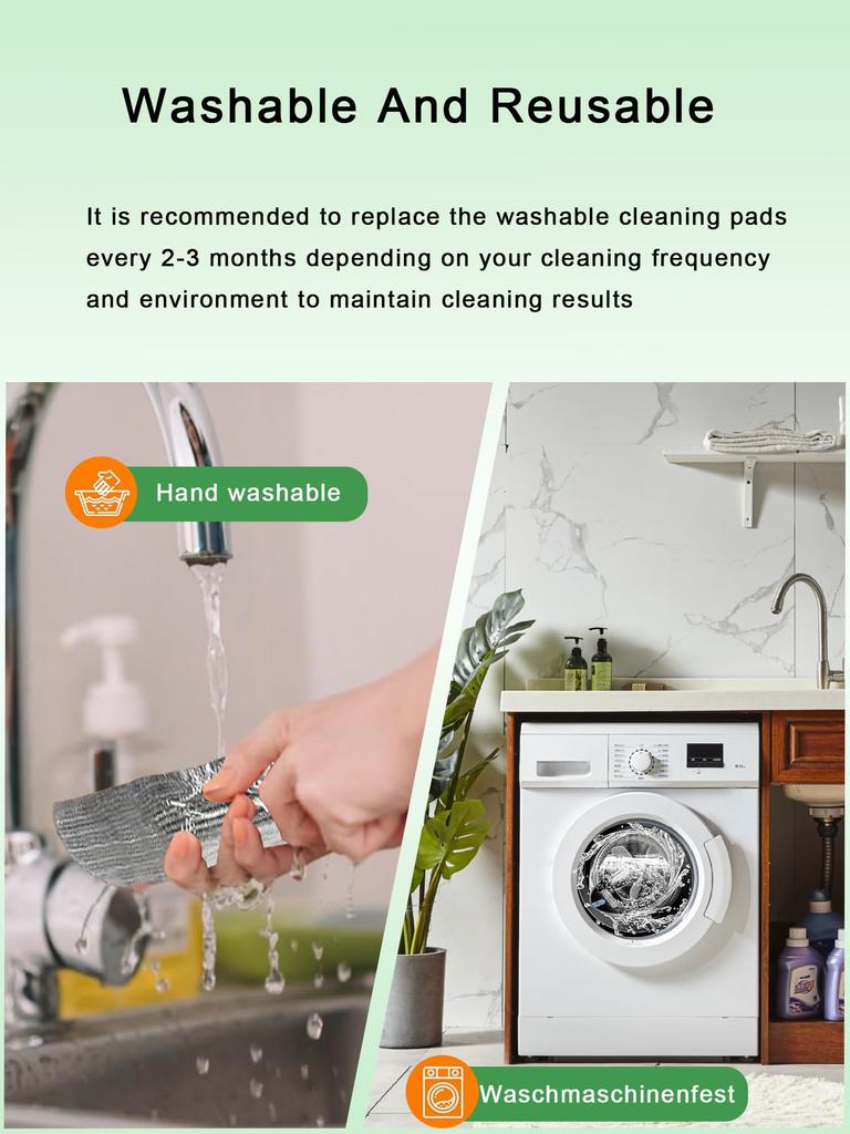 Washable and Reusable Microfiber Mop Pad Replacement for iRobot Roomba Combo Essential and Combo Essential 2 E-HAO 6-Pack Y0140, Y0110, Y0112, 105,