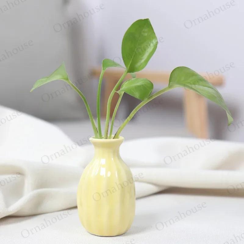 1PC Nordic Style Mini Modern Flower Vase Home Decoration Living Room Ceramic Home Decoration Floreros Vintage Flower Pot Vases