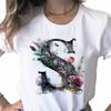New Women T Shirt Custom Name Letter Combination Print Tshirt Flower Letter Font A B C D E F G Short Sleeve Female Tees Tops
