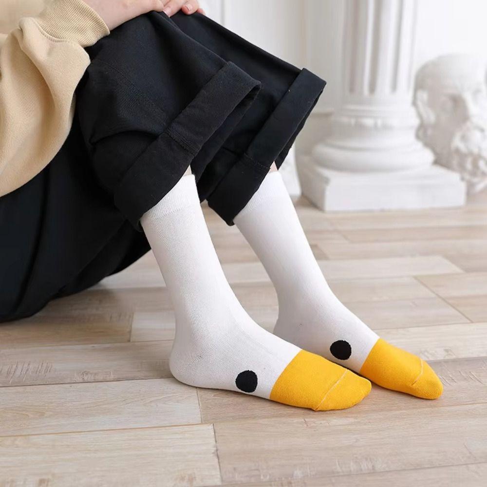Soft Goose Duck Printed Socks Breathable Mid Tube Sock Funny Warm Socks Women Men Universal